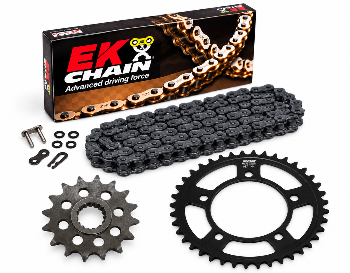 KIT ARRASTRE BMW F750GS-F850GS-F900R-F900XR-F900GS-F900GS ADVENTURE (CADENA NEGRA QX-RING-REMACHADA)