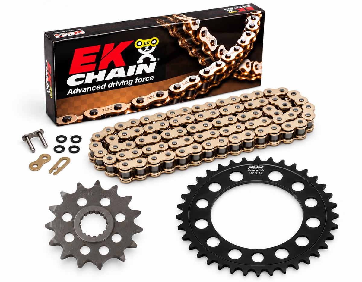 KIT ARRASTRE BMW F800GS-F800GS ADVENTURE (CADENA DORADA QX-RING-REMACHADA)