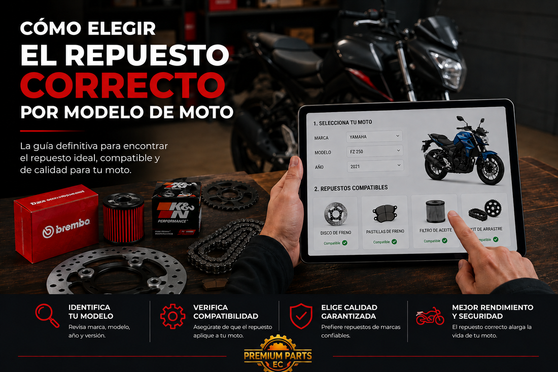 Cómo elegir el repuesto correcto por modelo de moto
