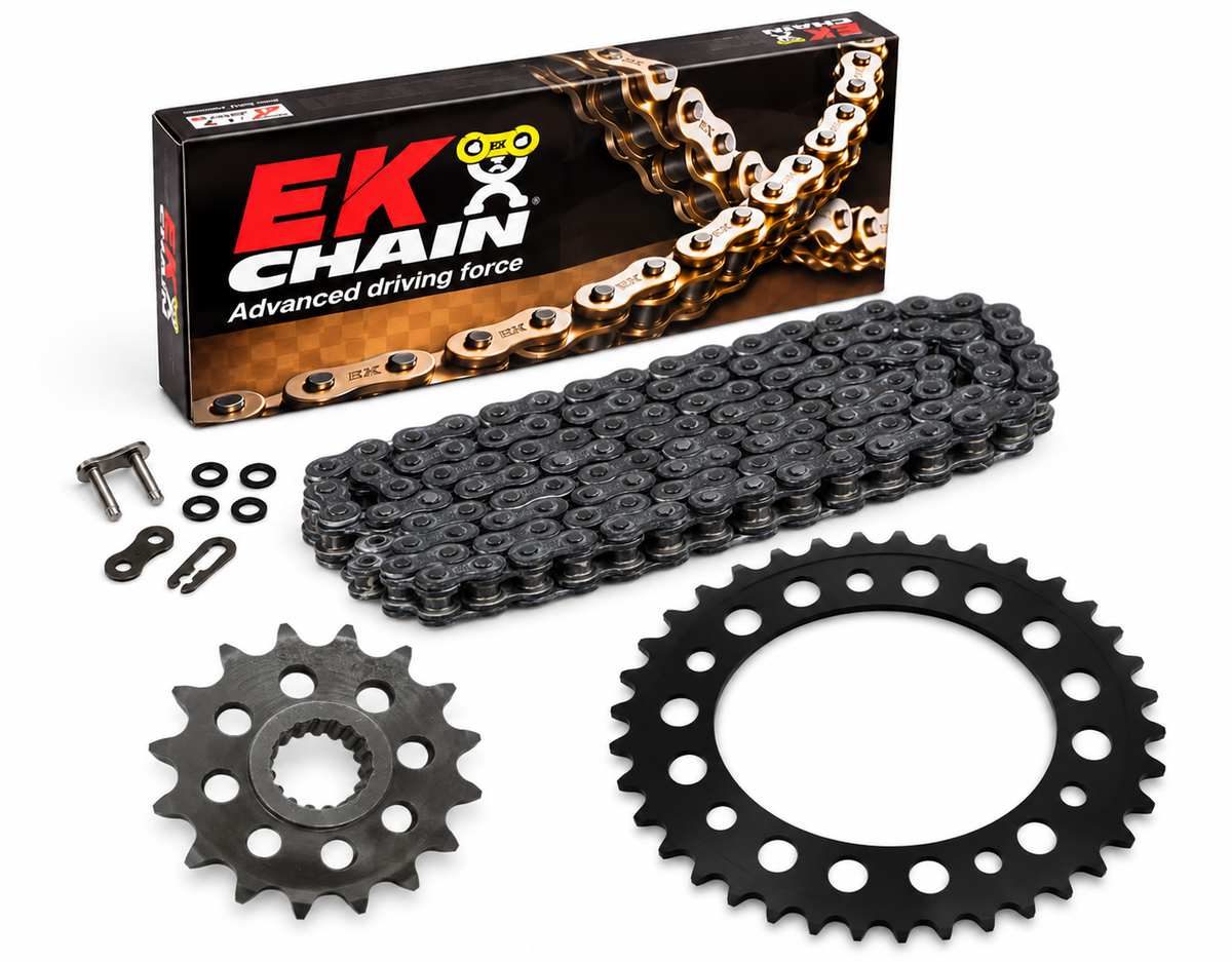 KIT ARRASTRE BMW F700GS (CADENA NEGRA QX-RING-REMACHADA)