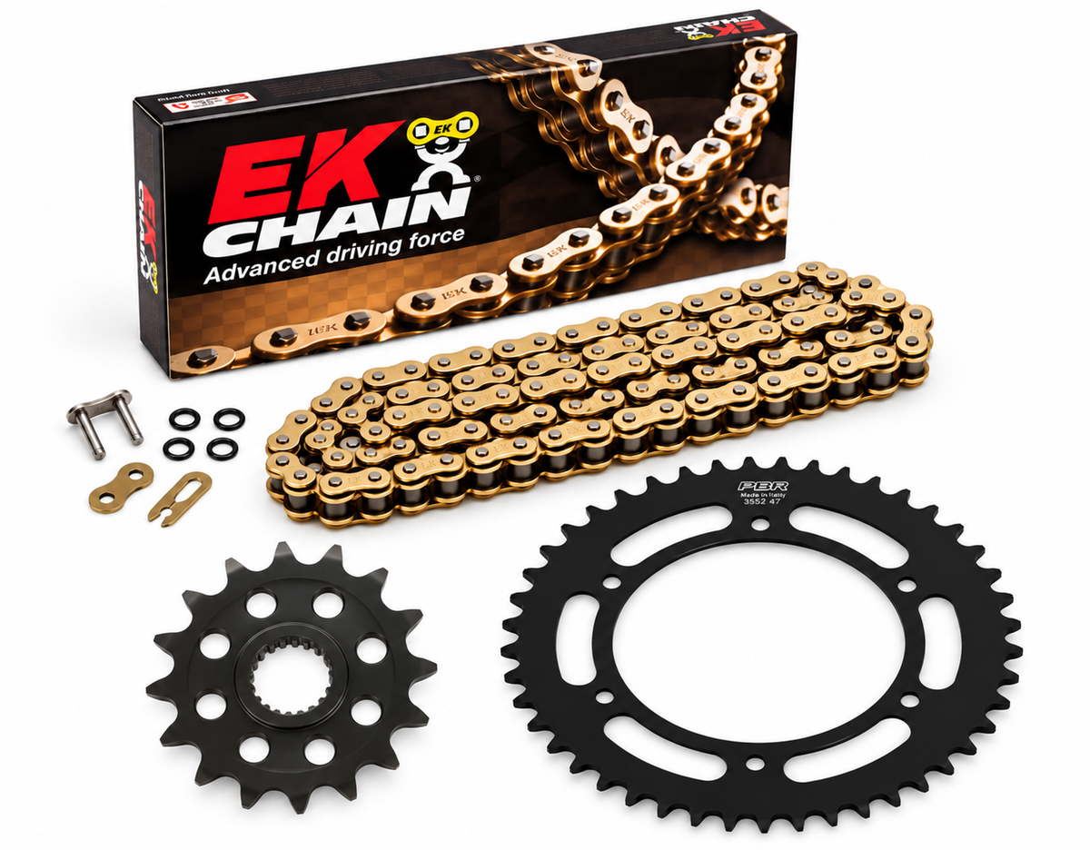 KIT ARRASTRE BMW G650GS-F650GS (CADENA DORADA ORING-REMACHADA)
