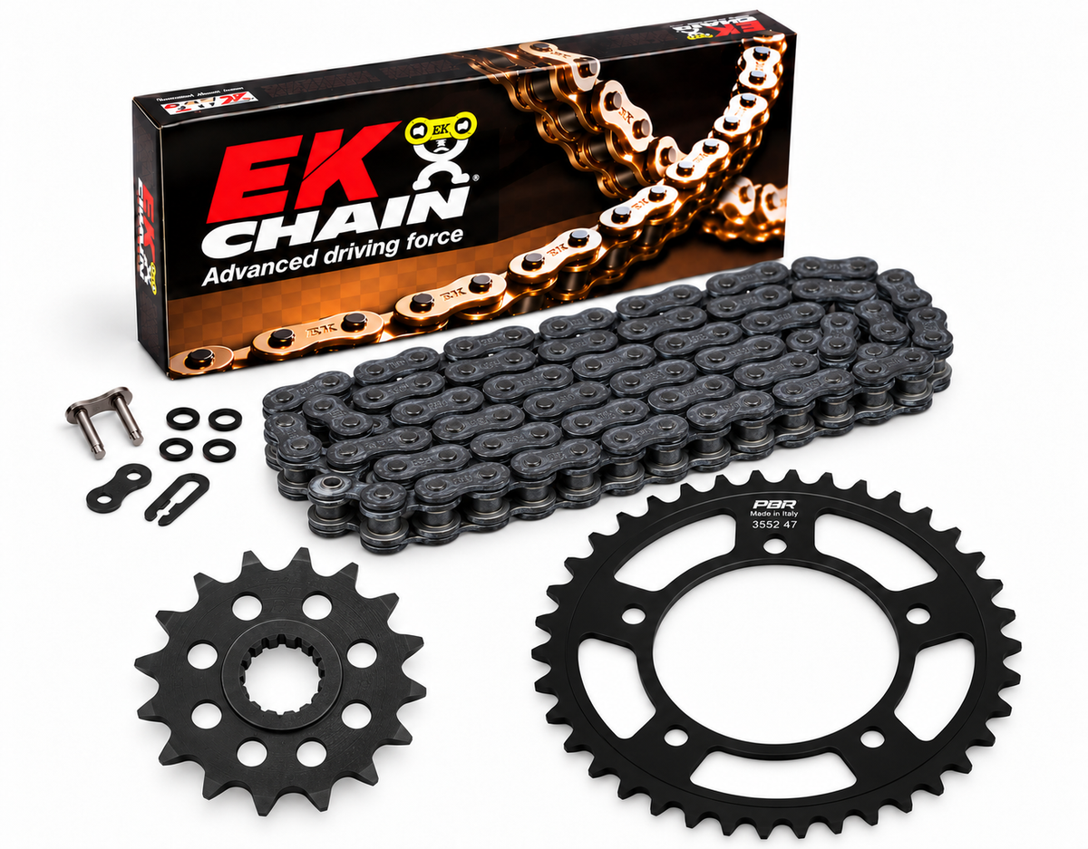 KIT ARRASTRE BMW S1000XR (CADENA NEGRA QX-RING-REMACHADA)